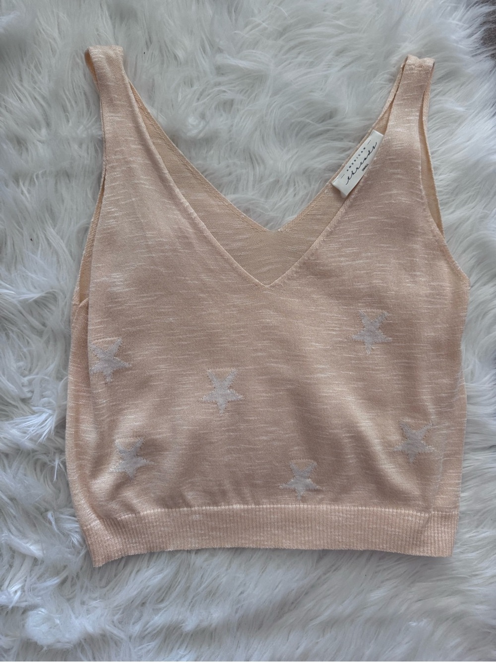 American Threads Blush Knit Tank Top with Subtle Texture